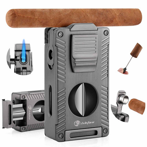  XIFEI Cigar Lighter 4 Jet Flame Torch Lighter with Cigar  Holder, Windproof Rocker Arm Lighter Adjustable Flame, Refillable Butane  Lighter Smoking Lighters Gift for Men : Health & Household