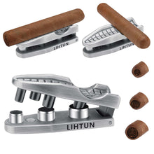 Load image into Gallery viewer, Cigar Punch with Cigar Holder, 3 Punch Cutters, 2 Cigar Stands, 20-25-30 Ring Guage Hole Opener with Pouch
