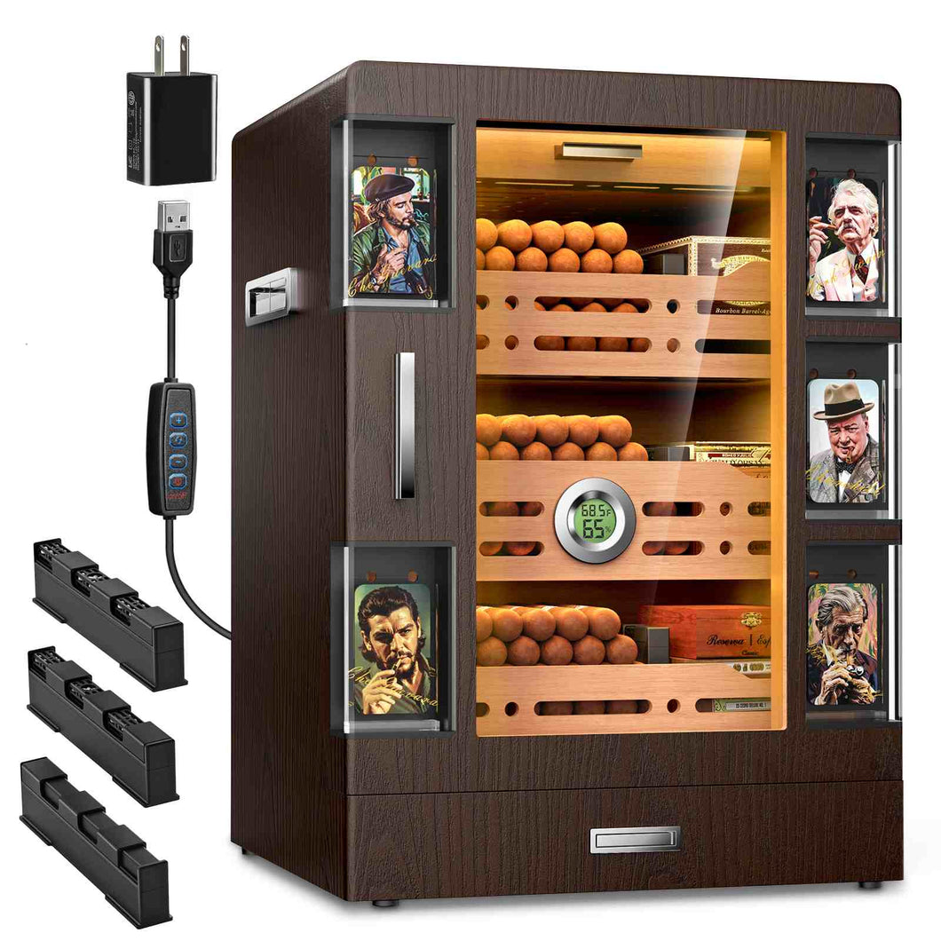 XIFEI Cigar Humidor Cabinet with 5 Acrylic Display Window, Adjustable