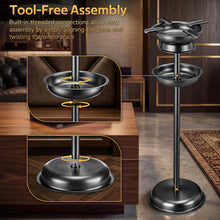 Load image into Gallery viewer, XIFEI Floor Standing Cigar Ashtray with Accessory Tray, Detachable Design, Heavy-Duty Stainless Steel Ashtray with 4 Cigar Rests, Stable Base, Cigar Accessories Gifts for Men
