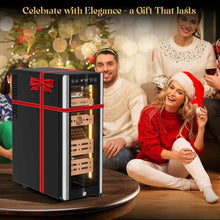 Load image into Gallery viewer, LIHTUN 35L Electric Humidor Cabinet with Lighting and Lock Holds Up to 250 Cigars, Thermoelectric Cooling, Variable Humidity and Temperature Controls, Digital Display, 4 Removable Cedar Wood Drawers Shelves
