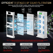 Load image into Gallery viewer, XIFEI Air Purifier and Humidifier 2 in 1, HEPA Air Filter with Remote Contorl &amp; App Control, Smart 3-Stage Filter Air Cleaner up to 1000 sq ft, Quiet Air Purifiers for Dust Odor Smoke Cigarette Cigars
