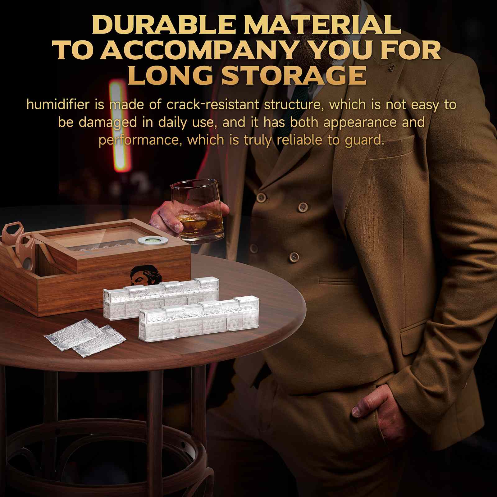 KEJIAR Cigar Humidifier 2 Pack, Crystal Gel Humidor Humidifier, Reusab ...