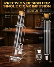 Load image into Gallery viewer, LIHTUN Cigar Flavor Aging Humidor Tube Gift with Display Stand, No Assembly Required, Borosilicate Glass Tube, Ball and Acrylic Stand, Desktop Cigar Humidor for Storage &amp; Display
