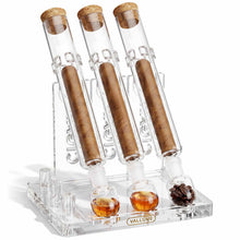 Load image into Gallery viewer, VALLUME Cigar Flavoring Tube Set with Foldable Acrylic Stand, 3 Borosilicate Glass Tubes &amp; Aroma Glass Balls, Cigar Infuser for Flavor Aging &amp; Display
