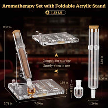Load image into Gallery viewer, VALLUME Cigar Flavoring Tube Set with Foldable Acrylic Stand, 3 Borosilicate Glass Tubes &amp; Aroma Glass Balls, Cigar Infuser for Flavor Aging &amp; Display
