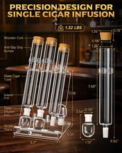 Load image into Gallery viewer, LIHTUN Cigar Flavor Aging Humidor Tube Gift with Display Stand, No Assembly Required, Borosilicate Glass Tube, Ball and Acrylic Stand, Desktop Cigar Humidor for Storage &amp; Display
