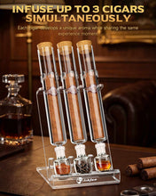 Load image into Gallery viewer, LIHTUN Cigar Flavor Aging Humidor Tube Gift with Display Stand, No Assembly Required, Borosilicate Glass Tube, Ball and Acrylic Stand, Desktop Cigar Humidor for Storage &amp; Display
