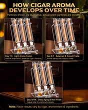 Load image into Gallery viewer, LIHTUN Cigar Flavor Aging Humidor Tube Gift with Display Stand, No Assembly Required, Borosilicate Glass Tube, Ball and Acrylic Stand, Desktop Cigar Humidor for Storage &amp; Display
