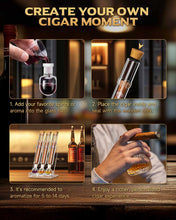 Load image into Gallery viewer, LIHTUN Cigar Flavor Aging Humidor Tube Gift with Display Stand, No Assembly Required, Borosilicate Glass Tube, Ball and Acrylic Stand, Desktop Cigar Humidor for Storage &amp; Display
