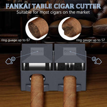 Load image into Gallery viewer, FANKAI 2-in-1 Desk Cigar Cutter, Table SV Cutter with 2 Drawers, Sharp Stainless Steel Blade, Cutting Up to 57 and 67 Ring Gauge Cigars
