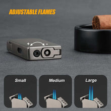 Load image into Gallery viewer, LIHTUN Torch Lighter Double Jet Flame, Cigar Lighter with Cigar Punch, Mini Ｗindproof Refillable Butane Lighter, Cool Lighters for Men Gift (Butane Gas Not Included)

