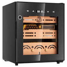 Load image into Gallery viewer, FANKAI 50L Electric Humidor Cabinet Holds Up to 300 Cigars, Variable Humidity and Temperature Controls, Digital Touch Screen, Fingerprint Safty Lock, Removable Cedar Wood Drawer Shelves
