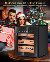 Load image into Gallery viewer, FANKAI 50L Electric Humidor Cabinet Holds Up to 300 Cigars, Variable Humidity and Temperature Controls, Digital Touch Screen, Fingerprint Safty Lock, Removable Cedar Wood Drawer Shelves
