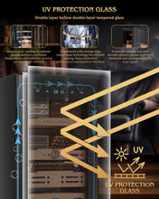 Load image into Gallery viewer, FANKAI 75L Electric Humidor Cabinet Holds Up to 600 Cigars, Variable Humidity and Temperature Controls, Digital Touch Screen, Fingerprint Safty Lock, 3 Removable Cedar Wood Drawer Shelves
