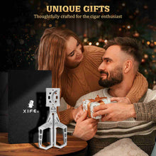 Load image into Gallery viewer, XIFEI Scissors Cigar Cutter, Stainless Steel Double Blade Guillotine Straight Cut Cutter for Cigars, Premium Cigar Accessory Gift
