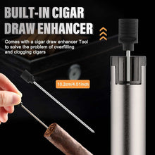 Load image into Gallery viewer, LIHTUN Cigar Torch Lighter 2Pack, Single Jet Flame, Cigar Holder, Cigar Punch, Cigar Draw Enhancer, Windproof Refillable Butane Lighters for Smoking (Butane Gas Not Included)
