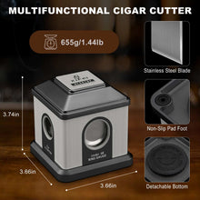 Load image into Gallery viewer, XIFEI 4-in-1 Table Cigar Cutter, Sharp Stainless Steel Blade Straight Cut V-Cut Cigar Cutters for 32-68 Ring Gauge Cigars
