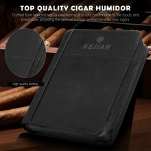 Load image into Gallery viewer, KEJIAR Travel Humidor Case with Cigar V Cutter, Straight Cigar Cutter, Cigar Punch, Cigar Humidifier Pack
