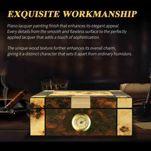 Load image into Gallery viewer, FANKAI Wooden Cigar Humidor Box with Hygrometer Humidifier Devider,Handmade Table Humidor Case Holds Up to 60 Cigars
