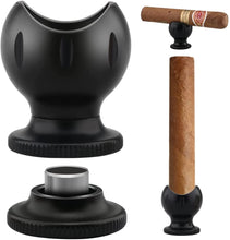Load image into Gallery viewer, TISFA Cigar Stand with Cigar Punch, Portable and Compact Cigar Holder, 2 in 1 Cigar Rest for Travel Outdoor Indoor
