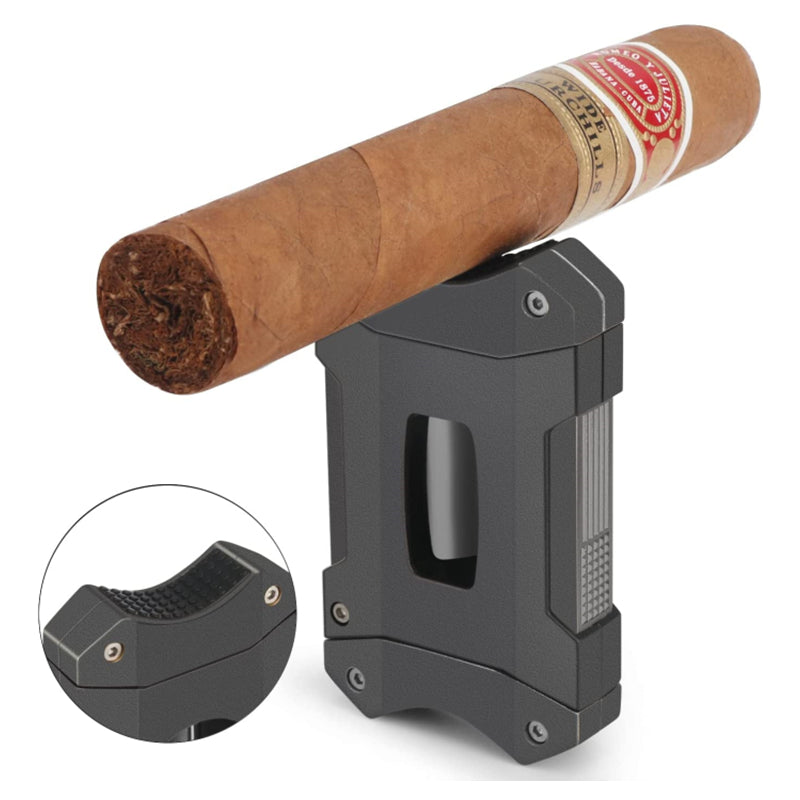 XIFEI Cigar Cutter V-Cut,3 in 1 V Cutter with Cigar Punch Cigar Stand