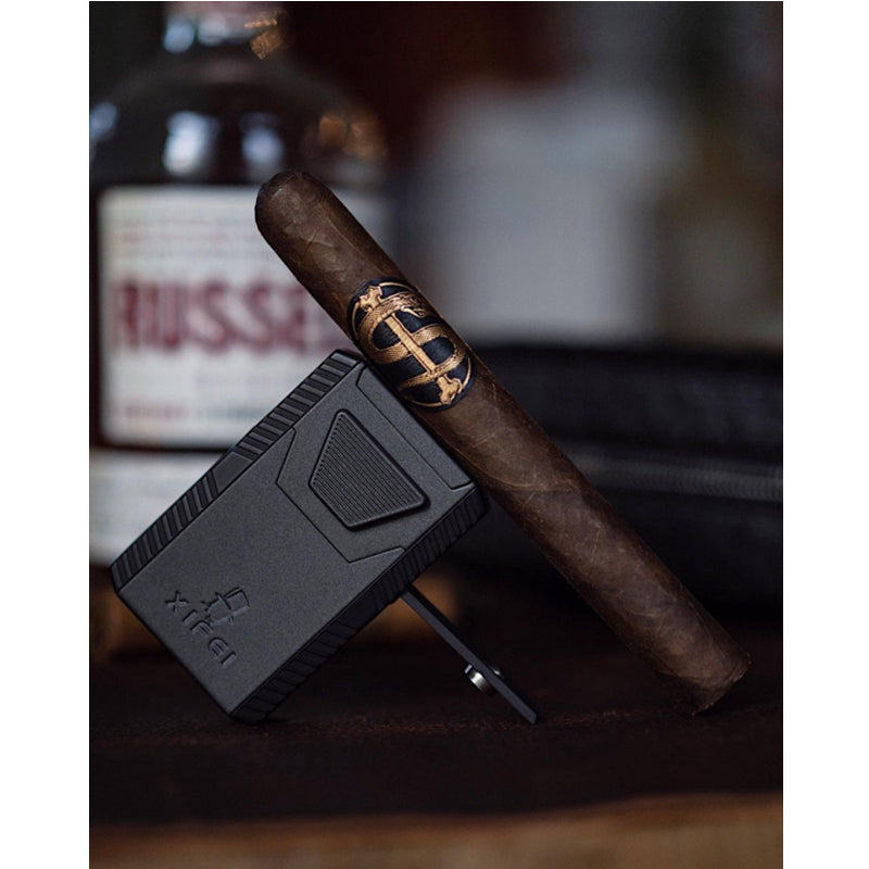 XIFEI Cigar Lighter 4 Jet Flame with Cigar Holder & XIFEI Cigar Cutter  V-Cut Built-in Cigar Punch