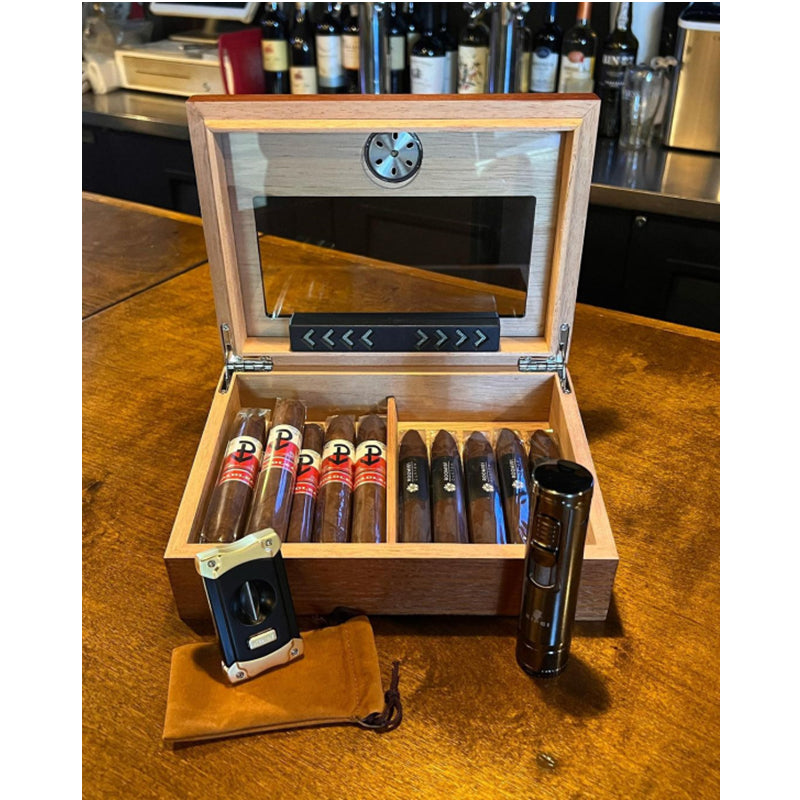 XIFEI Cigar Lighter, Cigar Puncher, Cigar Draw Enhancer, Cigar Stand,  All-in-one Lighter (Sand Black)