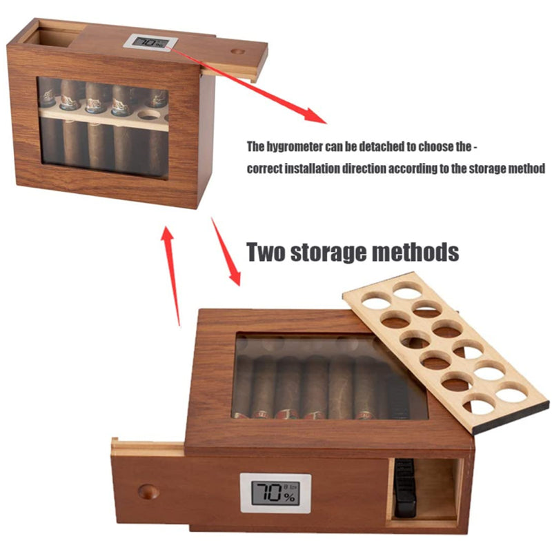 Xifei-caja de humidificador de cigarros con higrómetro, accesorios