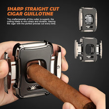 Load image into Gallery viewer, XIFEI Cigar Cutter Guillotine Stainless Steel with Spring-Loaded Release, Cutting Up to 60 Ring Gauge Cigars
